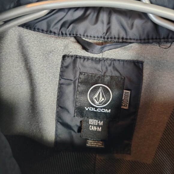 Volcom Stone Quilted Shirt Jacket Mens Black Snap Front Lightweight Puffer 600mm - Picture 3 of 16